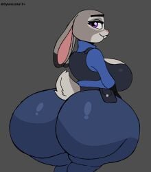 anthro big_breasts disney dylanozoka18 huge_ass judy_hopps police police_uniform solo_female zootopia zootopia_2
