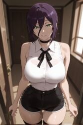 1girl 1girls ai_generated ass big_ass big_breasts blush breasts chainsaw_man female female_only from_behind from_behind_position furiwif07 grabbing grabbing_ass grabbing_from_behind looking_at_viewer mature_female purple_hair reze_(chainsaw_man) seductive seductive_look seductive_smile sex sexy short_hair smile standing straight sweat thick_thighs thighhighs wide_hips wide_thighs