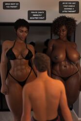 1boy 2girls 3d big_ass big_breasts big_thighs bigger_female breasts brown-skinned_female brown_body brown_skin curvaceous curvy curvy_figure dark-skinned_female dark_skin definemacro female height_difference hips hourglass_figure huge_ass huge_breasts huge_thighs large_ass large_breasts large_thighs larger_female legs macro macro_female male male/female mature mature_female mini_giantess shorter_male size_difference slim_waist smaller_male straight tall tall_female taller_female thick thick_hips thick_legs thick_thighs thighs voluptuous waist wide_hips wide_thighs