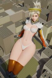 1girls 3d bottopbot2 giantess highres lingerie looking_at_viewer mercy overwatch