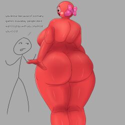 ball curvy female female_focus non-human red_ball red_body