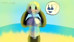1girl 1girls battle_for_dream_island beach bfdi big_breasts bubble bubble_(bfdi) chubby_female jacknjellify jnj no_bikini no_clothes no_sex nude object_head object_show object_shows panicking sea shore solo solo_female thought_bubble transparent_body zsona_creepy(artist)