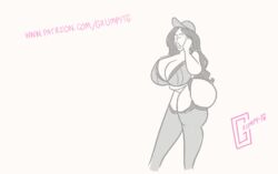 1girls animated ass ass_expansion bimbo bimbofication breast_expansion breasts cleavage expansion female gender_transformation growth grumpy-tg huge_ass huge_breasts monochrome rule_63 solo thick_thighs