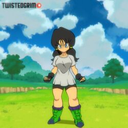 1:1_aspect_ratio 1girls 2d 2d_animation accidental_exposure animated animated_gif black_gloves black_hair blue_eyes blue_sky boots bra breasts clavicle clothing cloud dragon_ball dragon_ball_z female female_only fingerless_gloves floating flying footwear gloves grass handwear large_breasts large_filesize levitation looking_at_viewer low_twintails navel patreon_logo patreon_username ponytail purple_bra pussy serious shirt shoes shounen_jump sky solo spats sports_bra sportswear stomach teenager tied_hair training tree twintails twistedgrim videl white_shirt wind wind_lift