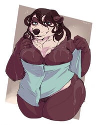 2021 anthro areola bear biped breasts brown_hair brown_nose female female_focus genitals giant_panda hair hi_res looking_at_viewer mammal mlice pussy simple_background slightly_chubby solo towel towel_only ursa ursid ursine wet