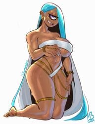 1girls big_breasts breasts cleavage cyclops dark-skinned_female dark_skin eymbee female female_only large_breasts solo