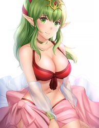 1girls alternate_costume belly big_breasts bikini blush blushing breasts cleavage detailed_eyes female female_only fire_emblem fire_emblem_awakening fire_emblem_heroes front-tie_bikini front-tie_top front_view gigamessy green_eyes green_hair human human_only large_breasts light-skinned_female light_skin navel nintendo official_alternate_costume pointy_ears pov pov_eye_contact red_bikini red_swimsuit smile smiling solo solo_female stomach swimsuit tiki_(adult)_(fire_emblem) tiki_(adult)_(summer)_(fire_emblem) tiki_(fire_emblem) white_background wholesome