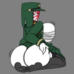 1girls ass big_breasts breast countryhumans countryhumans_girl ech0chamber female female_focus female_only gauze grabbing_own_ass huge_breasts japan japanese_empire_(countryhumans) large_ass large_breasts leggings no_pants red_eyes sideboob squished_breasts star thick_thighs thighs world_war_2