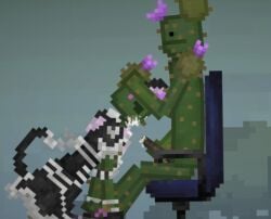 after_fellatio blowjob cactus cactus_(melon_playground) cat_humanoid chair cum cum_in_mouth cum_inside cumshot cumshot_in_mouth head_grab maid maid_headdress male/female melon_playground oral tagme video_games