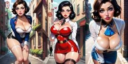 ai_generated bioshock bioshock_infinite blue_eyes busty elizabeth_comstock female female_focus female_only hourglass_figure makeup saucy_trove wide_hips