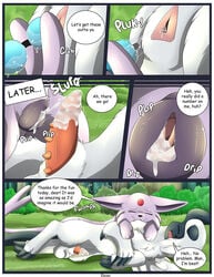 absol after_sex anal animal_genitalia animal_penis animal_pussy barbed_canine_penis bodily_fluids border canid canine canine_penis canine_pussy closed_eyes comic conditional_dnp cum cum_in_pussy cum_inside cum_on_penis duo eeveelution english_text espeon female feral gaping gaping_pussy genital_fluids genitals hi_res hybrid_genitalia hybrid_penis male male/female mammal mega_absol mega_evolution nintendo penile_spines penis pokémon_(species) pokemon pokemon_(species) pull_out pussy speech_bubble text video_games white_border xxgato