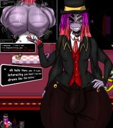1boy 2boys 2d 2d_(artwork) anal anal_sex ass ass_focus bottom_heavy bulge crushing effeminate english english_text fancy femboy femboy_focus femboy_only femboy_solo feminine feminine_male front_view gay gay_sex giant_ass gift_art huge_ass huge_thighs large_ass male male_focus male_only massive_ass monocle onomatopoeia parkretura reference_image sex size_difference slim_waist solo solo_focus solo_male spider text thebushmenace thick_ass thick_thighs unbound undertale_au victorian wide_hips wobbling_ass y/n