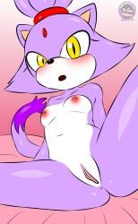 absurd_res accessory anthro anus areola ass blaze_the_cat breasts brush brushing felid feline female fur genitals gradient_background hair_accessory hi_res looking_at_viewer mammal open_mouth purple_body purple_fur pussy sega simple_background sirjzau small_breasts solo sonic_the_hedgehog_(series) spread_legs spreading tail yellow_eyes