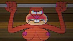 animated breasts brown_body buckteeth furry naked nickelodeon parody sandy_cheeks solo spanky15 spanky_15 spongebob_squarepants tagme video workout