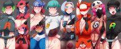 11girls 6+girls aldith_(pokemon) areolae artist_request bandana belt blue_bandana blue_eyes blue_hair breasts dark-skinned_female face_mask female female_focus female_galactic_grunt female_only female_team_aqua_grunt female_team_aqua_grunt_(pokemon_oras) female_team_aqua_grunt_(pokemon_rse) female_team_flare_grunt female_team_galactic_grunt female_team_magma_grunt female_team_magma_grunt_(pokemon_oras) female_team_magma_grunt_(pokemon_rse) female_team_plasma_grunt female_team_plasma_grunt_(pokemon_bw) female_team_plasma_grunt_(pokemon_bw2) female_team_rainbow_rocket_grunt female_team_rocket_grunt female_team_skull_grunt galactic_grunt game_freak ginger green_hair hat heart hood horns light-skinned_female light_skin multiple_females multiple_girls necklace nintendo niwatora orange_hair panties pink_hair pokemon pokemon_bw pokemon_bw2 pokemon_dppt pokemon_oras pokemon_rgby pokemon_rse pokemon_sm pokemon_usm pokemon_xy purple_eyes rapp_(pokemon) red-tinted_eyewear shirt_up short_hair suit sunglasses take_your_pick team_aqua team_aqua_grunt team_aqua_grunt_(female) team_aqua_grunt_(pokemon_oras) team_aqua_grunt_(pokemon_rse) team_flare team_flare_grunt team_flare_grunt_(female) team_galactic team_galactic_grunt team_galactic_grunt_(female) team_magma team_magma_grunt team_magma_grunt_(female) team_magma_grunt_(pokemon_oras) team_magma_grunt_(pokemon_rse) team_plasma team_plasma_grunt team_plasma_grunt_(female) team_plasma_grunt_(pokemon_bw) team_plasma_grunt_(pokemon_bw2) team_rainbow_rocket team_rainbow_rocket_grunt team_rainbow_rocket_grunt_(female) team_rocket team_rocket_grunt team_rocket_grunt_(female) team_skull team_skull_grunt team_skull_grunt_(female) tie tinted_eyewear tongue