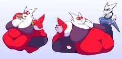 bbw big_breasts bloobiesus breasts cleavage female huge_breasts latias latios overweight pokemon pokemon_(species) theboobiesus thick_thighs weight_gain wide_hips