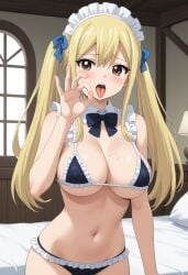 ai_generated big_breasts bikini blonde_hair fairy_tail lucy_heartfilia maid slim_waist thick_thighs young