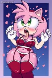 ahe_gao ai_generated amy_rose cross-eyed heart_symbol lingerie long_tongue saliva tagme