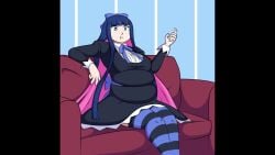 1girls big_ass big_belly big_breasts cake couch goth goth_girl nude panty_&_stocking_with_garterbelt primesui stocking_anarchy sudden_expansion suddenly_naked tagme video wardrobe_malfunction weight_gain