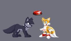 anal anal_sex animated anthro bodily_fluids canid canine canis cum cum_inside digital_media_(artwork) domestic_dog duo feral fox genital_fluids inflation male male/male mammal penetration pixel_(artwork) pixel_animation project_x_love_potion_disaster sega sonic_the_hedgehog_(series) tails zoophilia