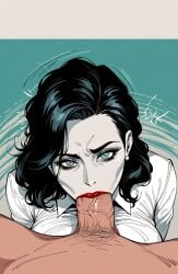 1boy 1girls ai_generated bioshock bioshock_infinite blowjob elizabeth_comstock fellatio female male_pov penis pov saucy_trove tagme