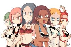 00s 10s 6+girls 6girls adapted_costume aldith_(pokemon) bikini blonde_hair blush_stickers bright_pupils brown_hair creatures_(company) dark-skinned_female dark_skin female_galactic_grunt female_team_aqua_grunt female_team_aqua_grunt_(pokemon_oras) female_team_flare_grunt female_team_galactic_grunt female_team_magma_grunt female_team_magma_grunt_(pokemon_oras) female_team_plasma_grunt female_team_plasma_grunt_(pokemon_bw) female_team_rocket_grunt female_team_rocket_grunt_(pokemon_hgss) galactic_grunt game_freak green_hair grey_hair human light-skinned_female looking_at_viewer multiple_girls nintendo npc_trainer pink_hair pokemon pokemon_(game) pokemon_bw pokemon_dppt pokemon_hgss pokemon_oras pokemon_rse pokemon_xy pose red-tinted_eyewear red_hair short_hair signature ssalbulre sunglasses swimsuit take_your_pick team_aqua team_aqua_grunt team_aqua_grunt_(female) team_aqua_grunt_(pokemon_oras) team_flare team_flare_grunt team_flare_grunt_(female) team_galactic team_galactic_grunt team_galactic_grunt_(female) team_magma team_magma_grunt team_magma_grunt_(female) team_magma_grunt_(pokemon_oras) team_plasma team_plasma_grunt team_plasma_grunt_(female) team_plasma_grunt_(pokemon_bw) team_rocket team_rocket_grunt team_rocket_grunt_(female) tinted_eyewear white_background