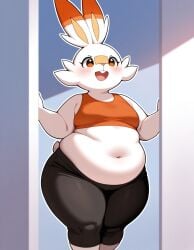 ai_generated bunny_boy fat femboy pokemon pokemon_(species) scorbunny