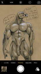 abs anthro balls beta_ray_bill biceps duo english_text flaccid foreskin genitals guardians_of_the_galaxy hi_res humanoid long_penis male male_only marvel monochrome muscular muscular_male nude obliques pecs penis rocket_raccoon serratus_anterior solo_focus teeth text triceps tush uncut vein