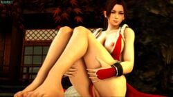 1girls big_breasts breasts brown_eyes brown_hair busty clothed deadbolt deadboltreturns exposed_breasts female japanese japanese_clothes king_of_fighters legs_up light-skinned_female light_skin long_hair looking_at_viewer mai_shiranui nipples no_bra no_panties smiling_at_viewer thick thick_thighs thighs tied_up voluptuous voluptuous_female