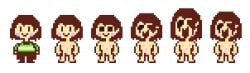 1girls accurate_art_style blank_eyes chara chara_(undertale) creepy creepy_smile evil_grin evil_smile female female_focus female_only flat_chest flat_chested nude nude_edit nude_female sprite sprite_art sprite_edit staring_at_viewer undertale undertale_(series)