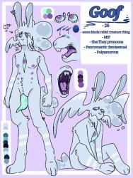 anthro female female_only futanari intersex multi_eye nonsexual_nudity oc open_mouth original_character rabbit reference_sheet unusual_penis