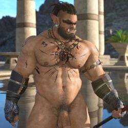 1orc 3d 3d_model bara bara_tiddies bara_tits beefy light-skinned_male light_skin male male_focus male_only male_solo manly masculine masculine_male masculinity muscles muscular muscular_male naked naked_male nude nude_male orc orc_male outdoor_nudity outdoors pubic_hair solo solo_focus solo_male tattooed_arm tattooed_male thick_penis veiny_penis warrior wereorc_(artist)