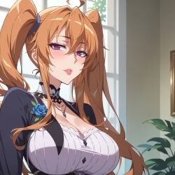 aged_up ai_generated anime anime_style big_breasts gener-ai high_school_dxd large_breasts milf milfification promotional_art shidou_irina