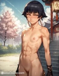 abs ai_generated black_hair bleach bleach:_the_thousand-year_blood_war muscles naked seductive slutty_outfit soifon sui-feng sultralis sultralis870 toned_female