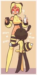 1:2 anthro arthropod bee border bottomless casual_sex clothed clothing cunnilingus danny_the_bee_(byte_422) duo female hi_res hymenopteran insects lin_(nekuzx) male male/female nekuzx nintendo oral pokémon_(species) pokemon sex size_difference vaginal_penetration vespiquen video_games white_border young