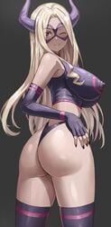 1girls ass big_ass big_breasts big_butt breasts female horns jasony large_breasts long_hair mask mount_lady my_hero_academia nipple_bulge sideboob skin_tight skindentation solo standing thick_ass thick_thighs thighs yuu_takeyama