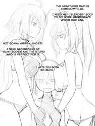 3girls alternate_breast_size alternate_version_available artoria_pendragon artoria_pendragon_(alter) artoria_pendragon_(swimsuit_rider_alter) big_breasts bikini busty dialogue fate/grand_order fate_(series) grope groping jeanne_alter jeanne_alter_(swimsuit_berserker) jeanne_d'arc_(fate) large_breasts multiple_girls nero_claudius_(fate) nero_claudius_(swimsuit_caster) saber steamingtofu swimsuit text