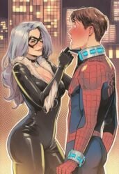 1boy 1boy1girl 1girls ai_generated big_ass big_breasts big_thighs black_cat_(marvel) breasts collar couple couple_(romantic) cuffs curvaceous curvy curvy_figure digital_media_(artwork) felicia_hardy female femdom hips huge_ass huge_breasts huge_thighs large_ass large_breasts large_thighs legs light-skinned_female light-skinned_male light_skin marvel marvel_comics mature mature_female peter_parker phophopho restrained restraints slim_waist spider-man spider-man_(series) straight thick thick_hips thick_legs thick_thighs thighs voluptuous waist white_hair wide_hips wide_thighs