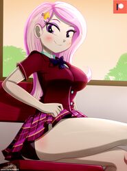 1girls ass big_breasts blush breasts commission equestria_girls female female_only flashing flashing_panties fleur_de_lis_(eg) fleur_de_lis_(mlp) friendship_is_magic hasbro hi_res highres large_breasts legs looking_at_viewer miniskirt my_little_pony panties patreon patreon_logo plaid_skirt pleated_skirt school_uniform seductive signature skirt_lift smiling_at_viewer solo solo_female teasing the-butch-x thighs upskirt