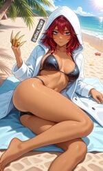 ai ai-created ai_art ai_generated alixx_nswf big_breasts bikini breasts coat mlbb mobile_legends mobile_legends:_bang_bang natalia_(mobile_legends) red_hair sexy