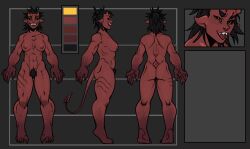 000atanerriaper000 black_hair breasts demon ears_up eyebrows hair hi_res horn humanoid muscular navel nipples open_mouth smile solo tail teeth teeth_showing tongue tongue_out yellow_eyes