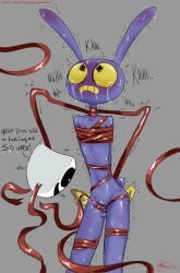 1boy 1girls 2d 2d_(artwork) 2d_artwork anthro anthro_only artist_logo bondage bunny bunny_boy choking crying erection gangle_(tadc) gangle_(the_amazing_digital_circus) glitch_productions hornyfudge jax jax_(tadc) jax_(the_amazing_digital_circus) male mask_face naked precum purple_body purple_skin ribbons rough_sex short_penis small_penis sounding tadc tears teeth teeth_showing teeth_visible text the_amazing_digital_circus urethral urethral_insertion urethral_penetration watermark yellow_eyes yellow_sclera yellow_teeth