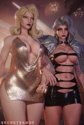 2026 3d 3d_(artwork) black_cat_(marvel) black_cat_(marvel_rivals) dress emma_frost emma_frost_(marvel_rivals) felicia_hardy formal latex marvel marvel_rivals secretsam3d sequin_dress skimpy skimpy_clothes spider-man_(series) white_queen x-men