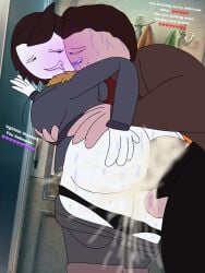 1boy 1girls ass bite_mark boots breeding butt coat creampie cum dick dirty_talk drooling hands_on_ass humping jacket jaiden_animations jaiden_dittfach large_ass male_penetrating_female pants pants_down penetration penis sweating