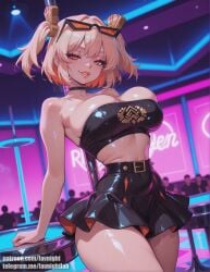 1female 1girl 1girls ai ai_generated anime big_ass big_breasts big_thighs breasts_focus burnice_white curvy female_only glasses_on_head large_breasts latex lavnight narrow_waist seductive seductive_look sexy skirt solo_focus topwear wide_hips zenless_zone_zero