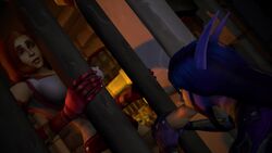 1futa 1girls 3d animated blowjob erect_nipples erect_nipples_under_clothes erection fellatio female futa_on_female futanari human human_penetrating interspecies itsmorti jail large_penis no_sound oral penis prison source_filmmaker through_bars video void_elf world_of_warcraft