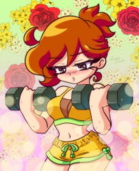 1girls cute gym nancysauria_(character) red_hair