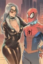 1boy 1boy1girl 1girls ai_generated big_ass big_breasts big_thighs black_cat_(marvel) breasts collar couple couple_(romantic) cuffs curvaceous curvy curvy_figure digital_media_(artwork) felicia_hardy female femdom hips huge_ass huge_breasts huge_thighs large_ass large_breasts large_thighs legs light-skinned_female light-skinned_male light_skin marvel marvel_comics mature mature_female peter_parker phophopho restrained restraints slim_waist spider-man spider-man_(series) straight thick thick_hips thick_legs thick_thighs thighs voluptuous waist white_hair wide_hips wide_thighs