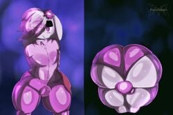 accessory anthro backsack ball_bulge balls big_butt bulge butt cassidydemonicz_productions clothed clothing cream_yogurt_bunny femboy femboy_only flower_accessory fracturedlapis fully_clothed fur genitals half-closed_eyes humanoid lagomorph leporid male mammal narrowed_eyes one_eye_obstructed one_eye_visible pink_clothing pink_underwear presenting presenting_hindquarters rabbit rear_view seductive smile smirk solo symbol_bunny the_symbol_bunnies thick_thighs underwear watermark white_body white_fur wide_hipped_male wide_hips