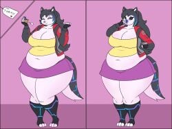 bbw big_ass big_breasts blueberry_inflation breasts bubble_butt cleavage female furry huge_ass huge_breasts inflation lj_caffie overweight tagme thick_thighs wide_hips